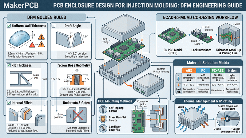 PCB Enclosure Design for Injection Molding: Complete DFM Guide
